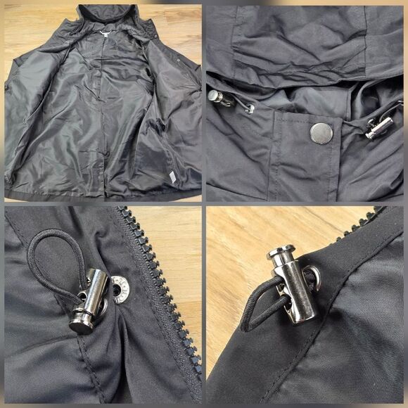 🩵NWT Black Anorak Lightweight Hooded Rain Jacket Large - Picture 9 of 14